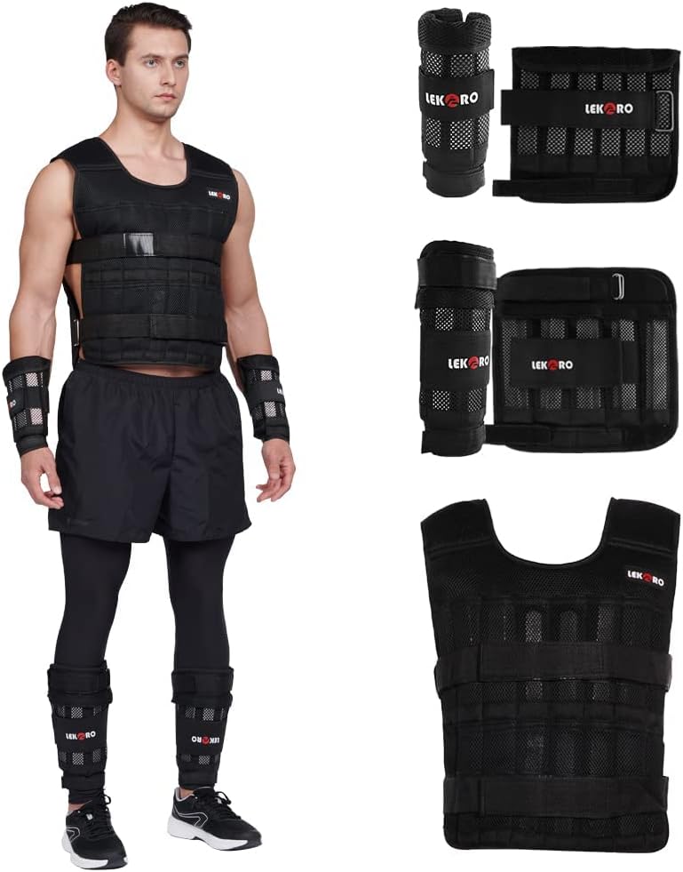 LEKÄRO Adjustable Weighted Vest for Men Women, Workout Weight Vest, Weighted Training Vest with Removable Steel Plates for Strength Training & Cardio - Image 1